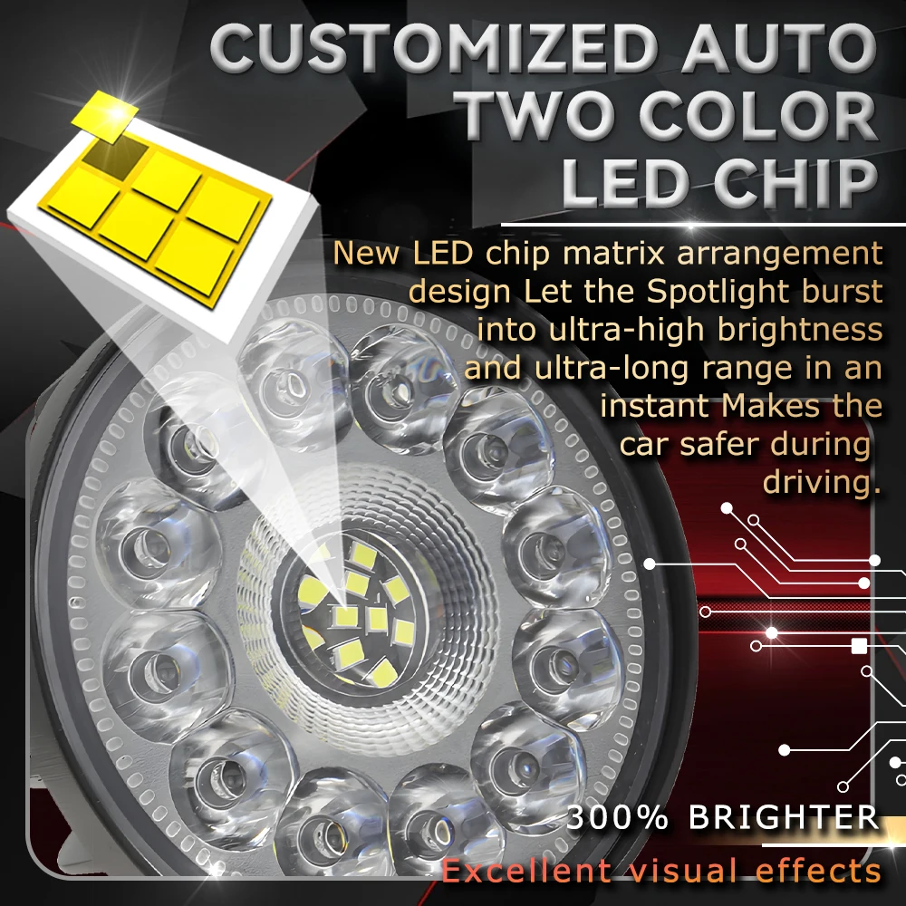 4-дюймовый автомобильный светодиодный рабочий фонарь круглый смешанный