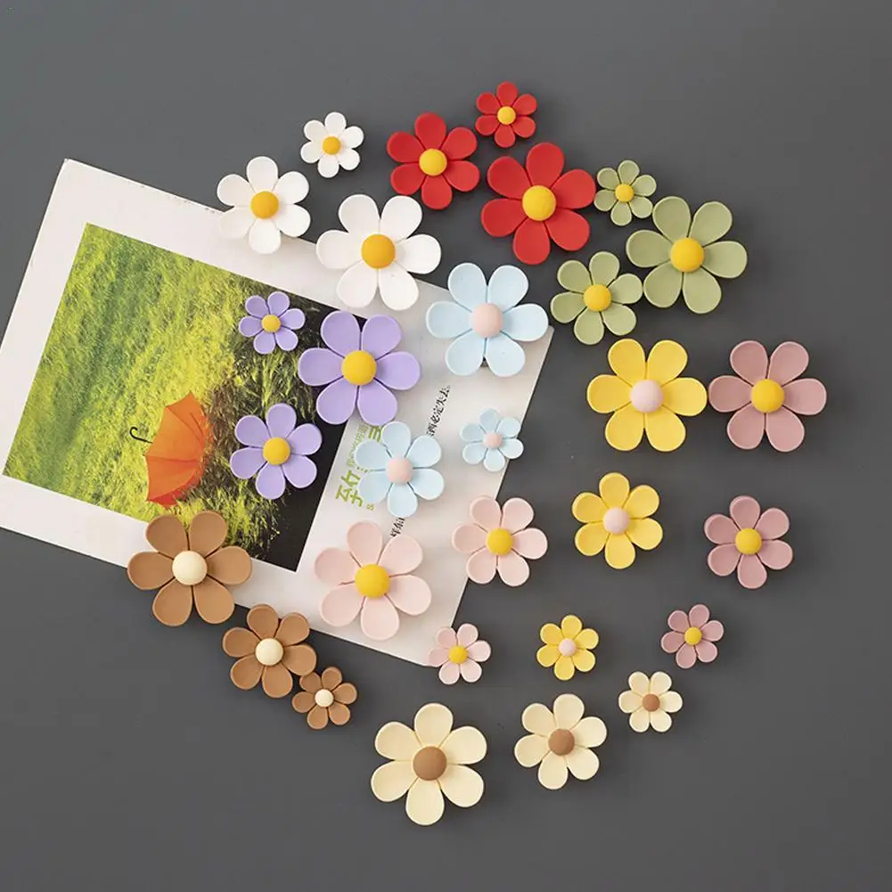 

Cute Little Flowers Elegant Little Flowers INS Japanese Refrigerator Stickers Fresh Resin Stickers Three-dimensional Magnet Z0Q3