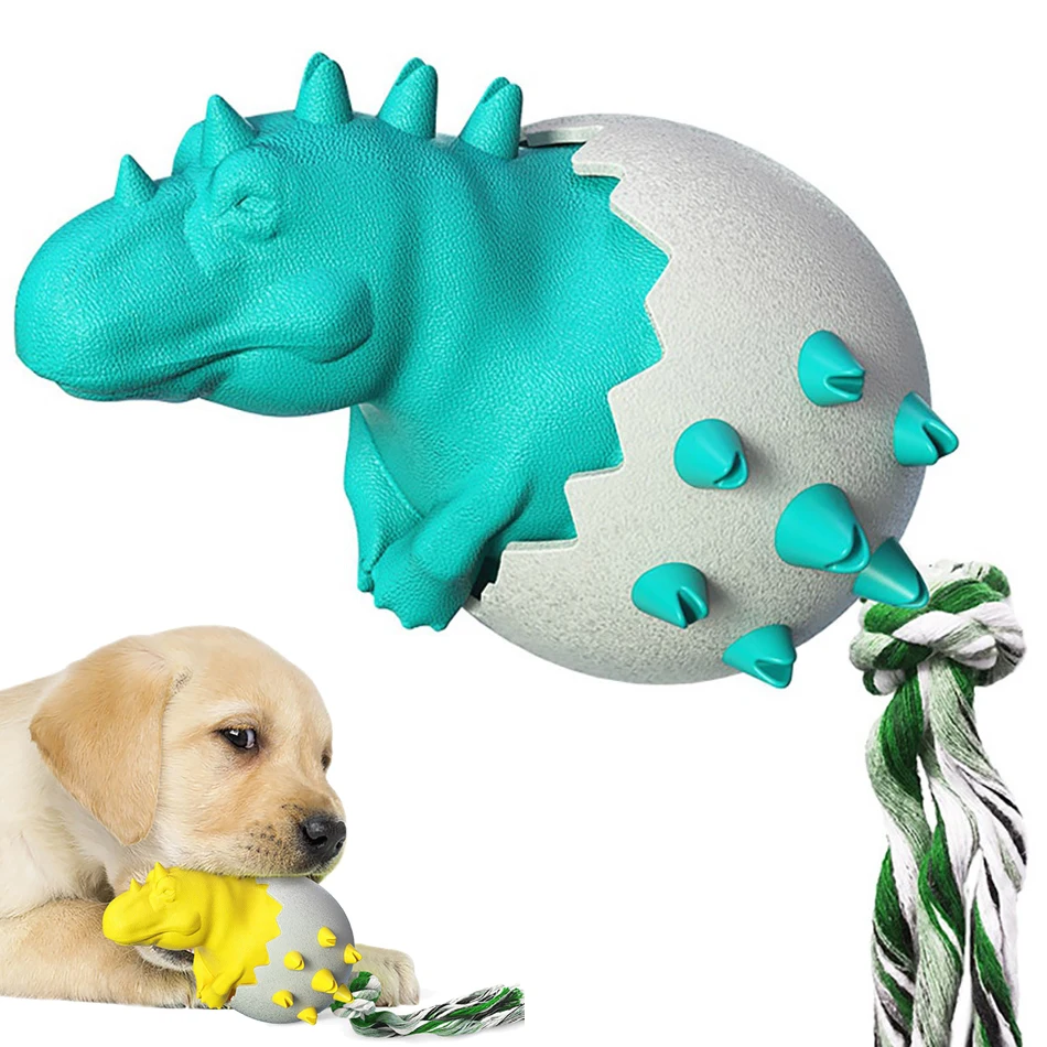 

Dog Chew Toy Dinosaur Egg Bite Resistant Pet Toy For Small Medium Large Big Dog Toothbrush Play Game Interactive Toy Teeth Clean