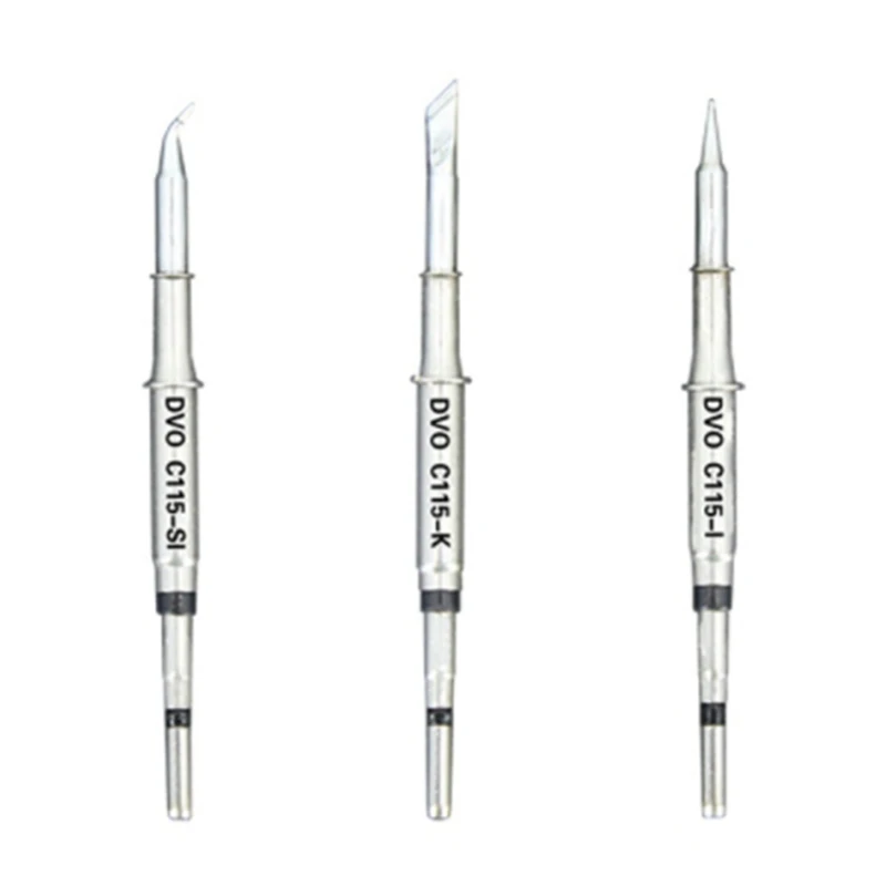 

DVO 3Pcs Universal C115 Soldering Iron Tips Lead Free Welding Tip Handle Iron Tips Heating Core 2 in1 Solder Station Handle Tips