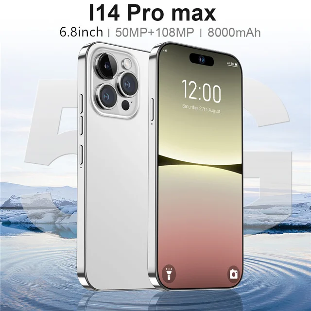 

Global Version 2023 New i14 Pro Max 6.8 Inch Smartphones 16GB+1TB 8000mAh 4G/5G Network Unlock Cell Phone Dual SIM Android Phone