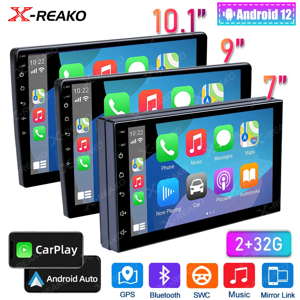 

X-REAKO 2 Din Android 12 Car Radio Autoradio 7 9 10.1 Inch Universal WIFI GPS Audio Multimedia Player Carplay Android Auto