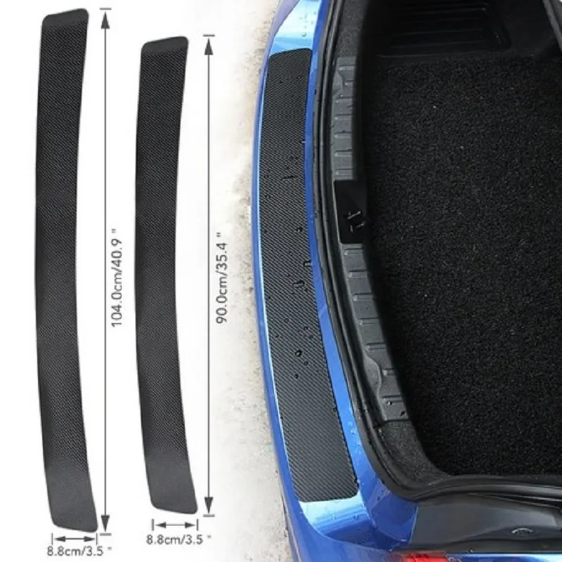 

Universal Trunk Rear Guard Plate Sticker Car Rear Bumper Trim Anti-Kicked Scratch Protection Sticker Strip 3D Carbon Fiber Film