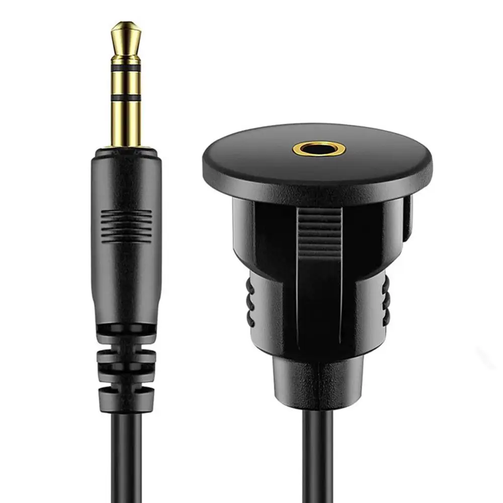 3,5 мм штекер-гнездо AUX аудио разъем водонепроницаемый Удлинительный кабель панель приборной панели автомобиля