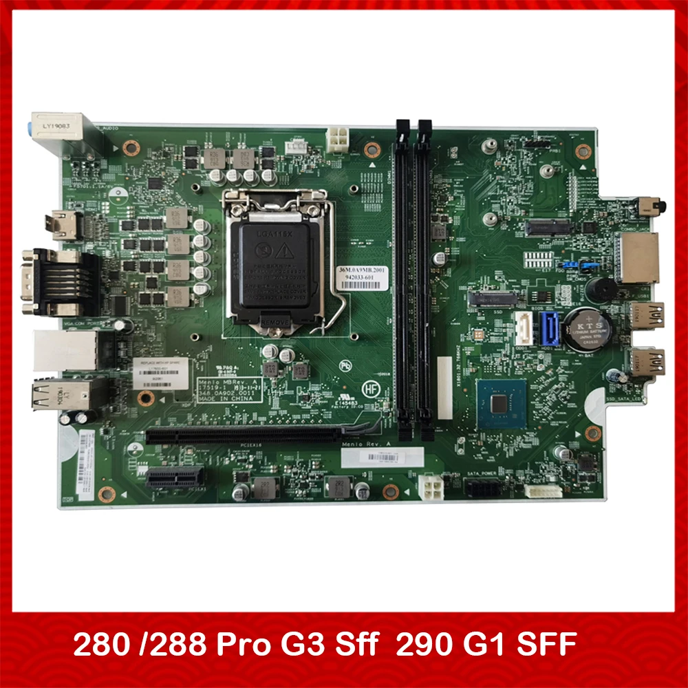 Desktop Motherboard For HP Bd Sys 280 288 Pro G3 Sff  L17655-001 942033-001 17519-1  Card Delivery After 100% Testing