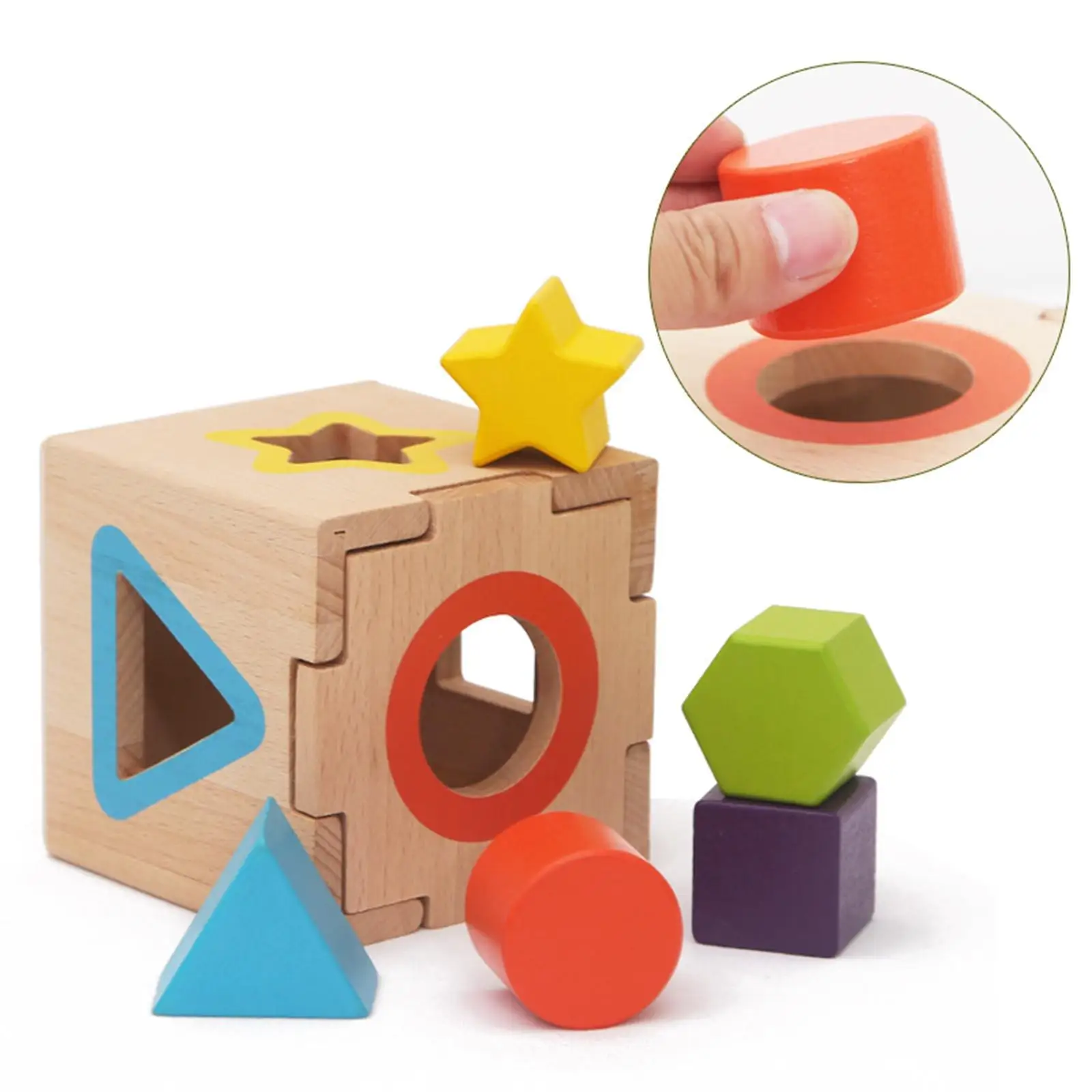 

3 Pieces Wooden Geometric Stacking Building Blocks, Kids Early Educational Toys
