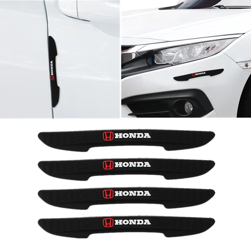 

4PCS Car Door Edge Guard Stickers Rearview Mirror Bumper Protector Decal For Honda Civci CRV FIT Accord City Prelude CR-V Jazz