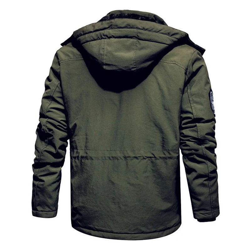 Мужская зимняя куртка с капюшоном и флисовой подкладкой защитой от ветра | одежда
