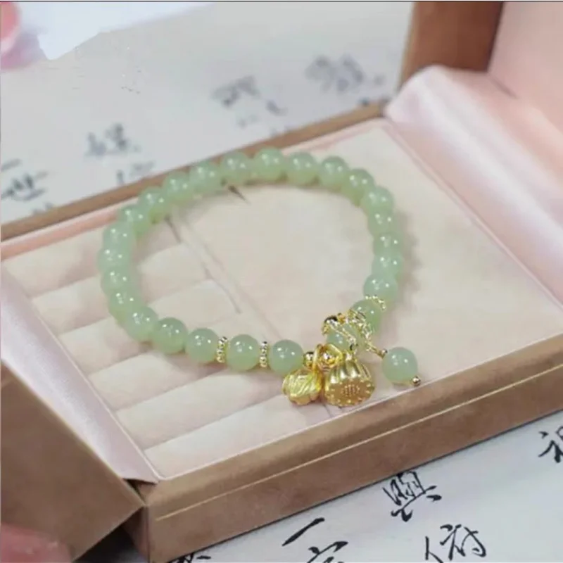 Два шага от Shihuan подземный браслет с лотосом Женский яркий нефритовый Солнечный в