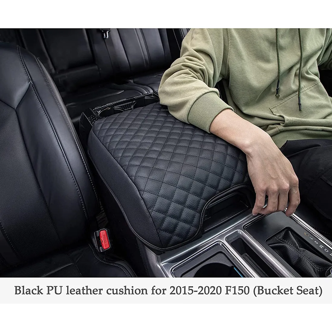 

Крышка центральной консоли для аксессуаров Ford F150 2015-2020, индивидуальная крышка подлокотника из ПУ, защита центральной консоли