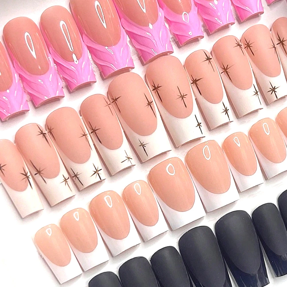 ARTAUG 96 шт. средний квадратный 3D стерео градиентный пресс для ногтей и 4 комплекта