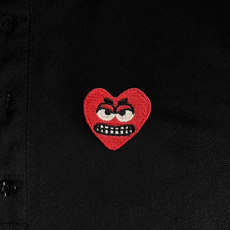 Мужская полосатая футболка Break Egg хлопковая с вышивкой в виде сердца буквенным