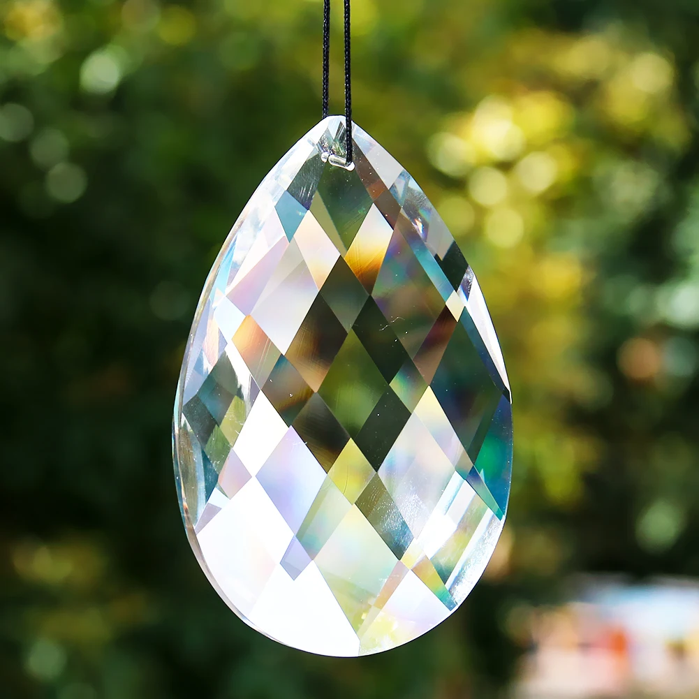 

100MM Transparent Crystal Lamp Prism Faceted Grid Suncatcher Chandelier Parts DIY Home Wedding Decor Accessories
