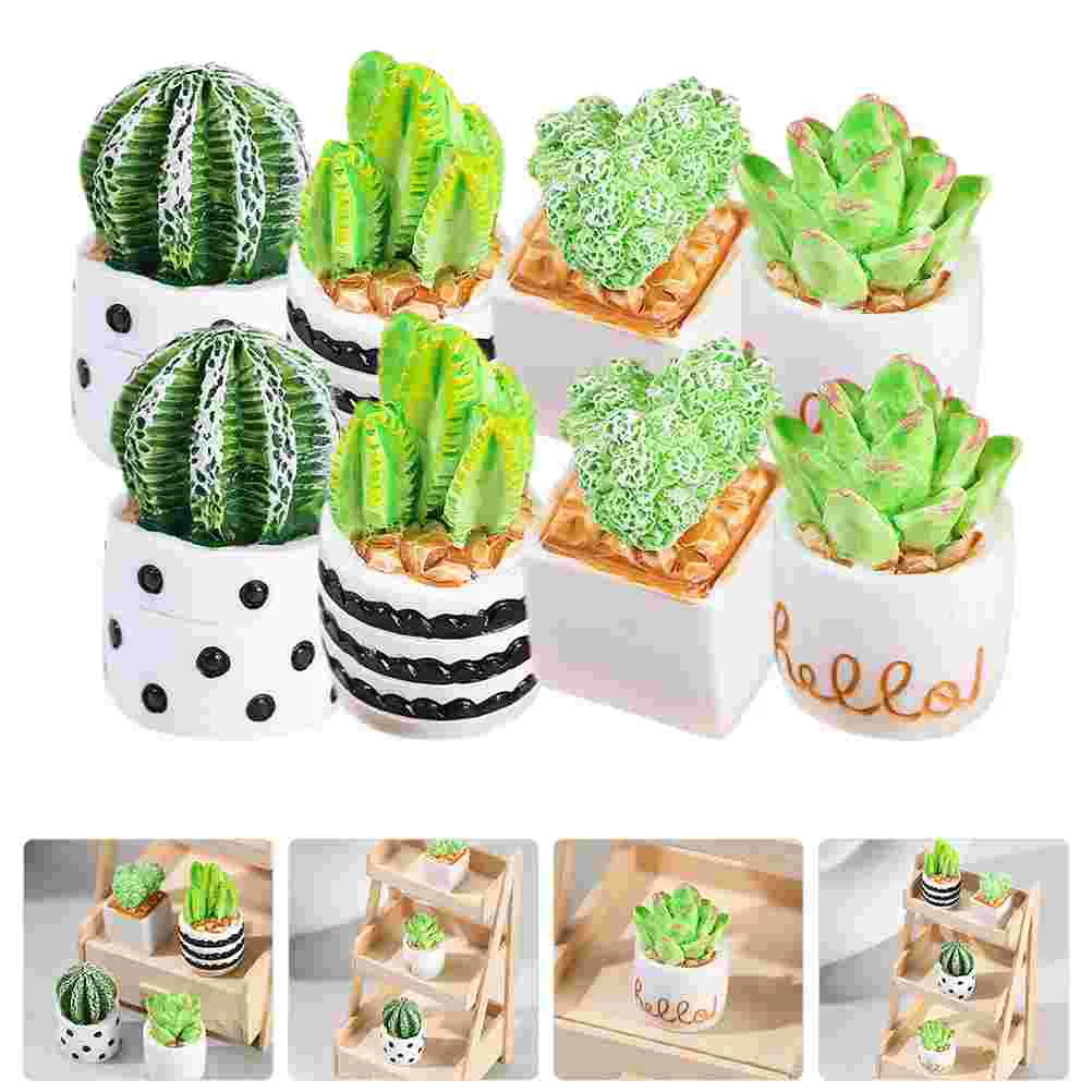 

Potted Faux Artificial Succulent Mini Fake Miniature Pot Tiny Flower House Ornament Model Garden Bonsai Greenery Succulents