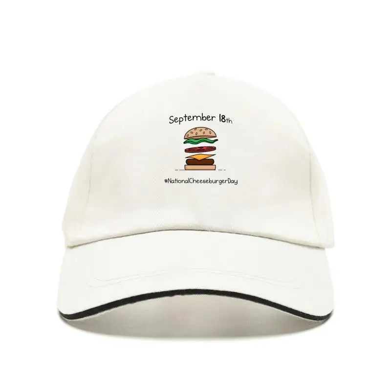 

Happy National Cheeseburger Day September 18Th Baseball Cap White-Grey For Men-Women Retro Snapback Baseball Caps