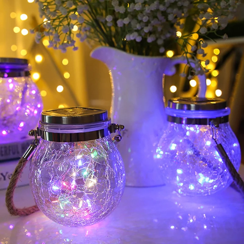 

Solar Lantern Outdoor 30 LED Outdoor Lanterns With Handle Waterproof Hanging Solar Lights Party Decor Solar Glass Lights