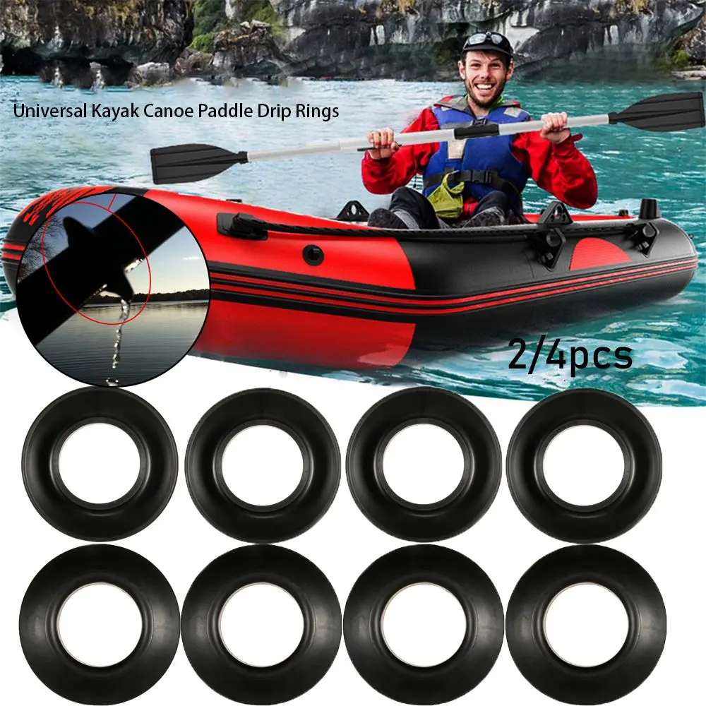 

2/4Pcs Black Universal Kayak Plastic Oar Accessories Propel Paddle Splash Guards Parts Drip Ring Replacement Raft Canoe