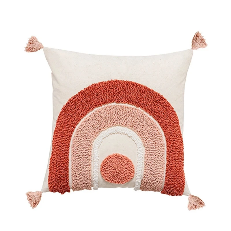 

Rainbow Cotton Woven Cushion Cover Boho Style Pillow Cover Tribal For Home Decoration Living Room Bed Room