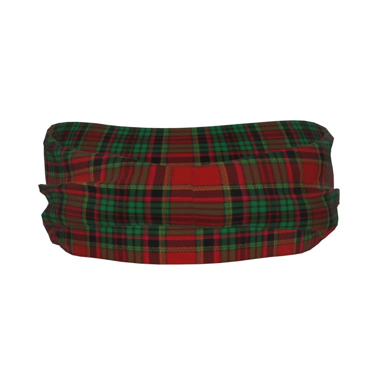 Женская дышащая повязка на голову шотландская клетчатая с рождественским узором