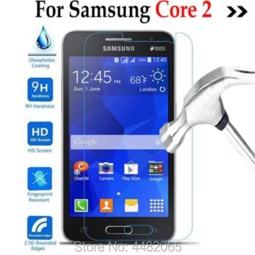 5 шт. крышка из закаленного стекла core2 для samsung galaxy core 2 ii dous sm-g355h g355 g3559 защитная