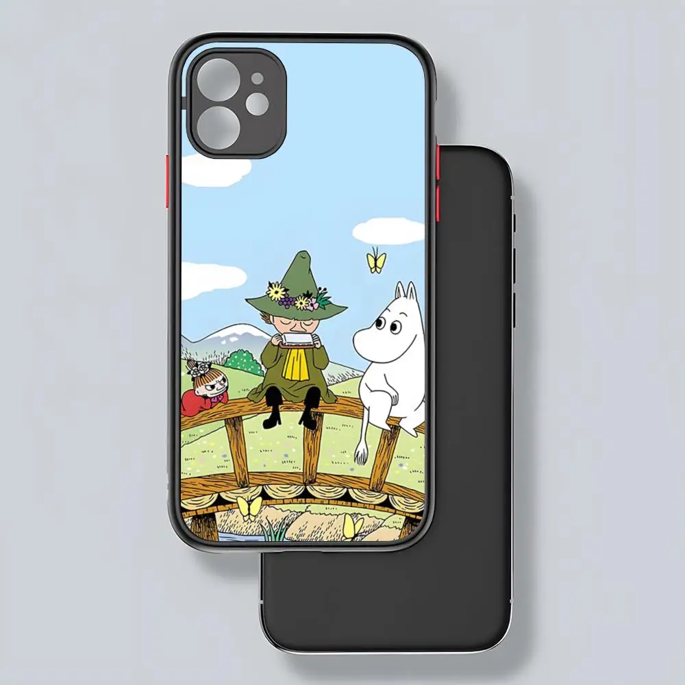 Anime M-Moomin-Hippo Phone Case Matte Transparent For 16 15 IPhone 12 11 13 Pro Max X XR 8 Plus Back Cover