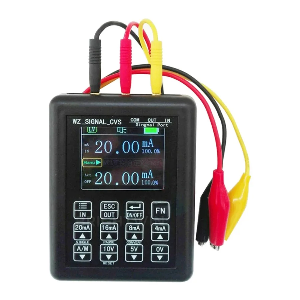 

4-20mA Signal Generator Kit 24V Current Voltage Transmitter Calibrator Signal Source And Test Cables 90*70*28mm Measurement Tool