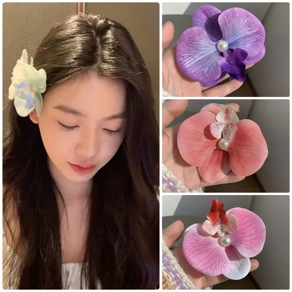 1 шт. заколка для волос с жемчугом Phalaenopsis орхидеей и бабочкой аксессуары