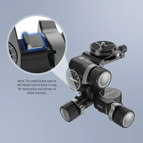 NEEWER TH15/TH16 3-сторонняя головка штатива с поворотом на 360 градусов Pan Arca Тип QR Пластина из алюминиевого сплава 3-осевая головка с наклоном и переключателем