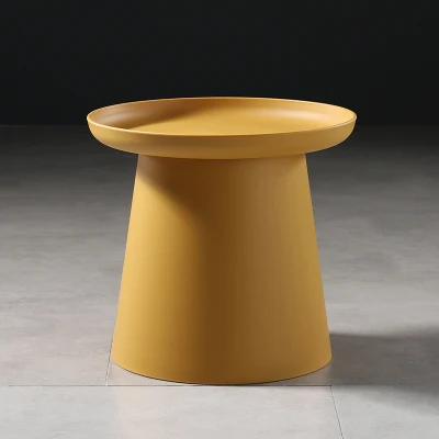 Круглый пластиковый чайный столик с 2 столешницами, дизайн в ассортименте - изображение