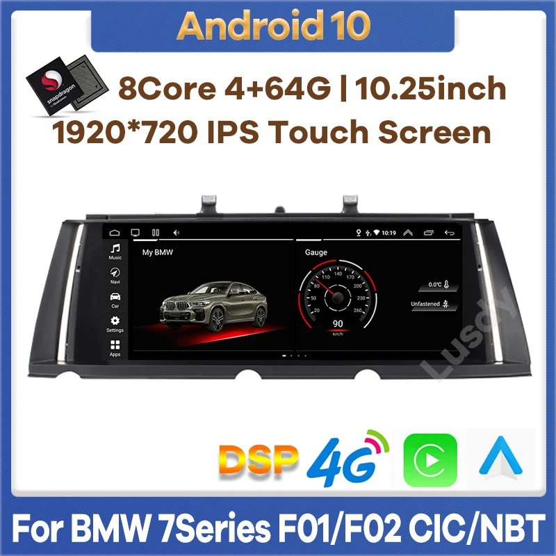 

Автомобильный мультимедийный плеер с GPS-Навигатором, 10,25 дюйма, Qualcomm, 4 Гб + 64 ГБ, Android, для BMW 7 серии F01 F02, CIC NBT, радио, стерео, CarPlay экран