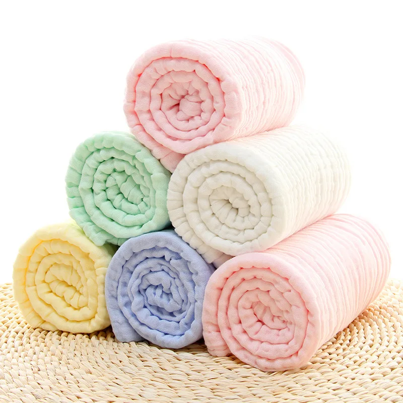 

6 Layers 105*105cm Baby Pure Cotton Bubble Muslin Blanket Infant Gauze Bath Towel Baby Receiving Blanket Kids Swaddle Bedding