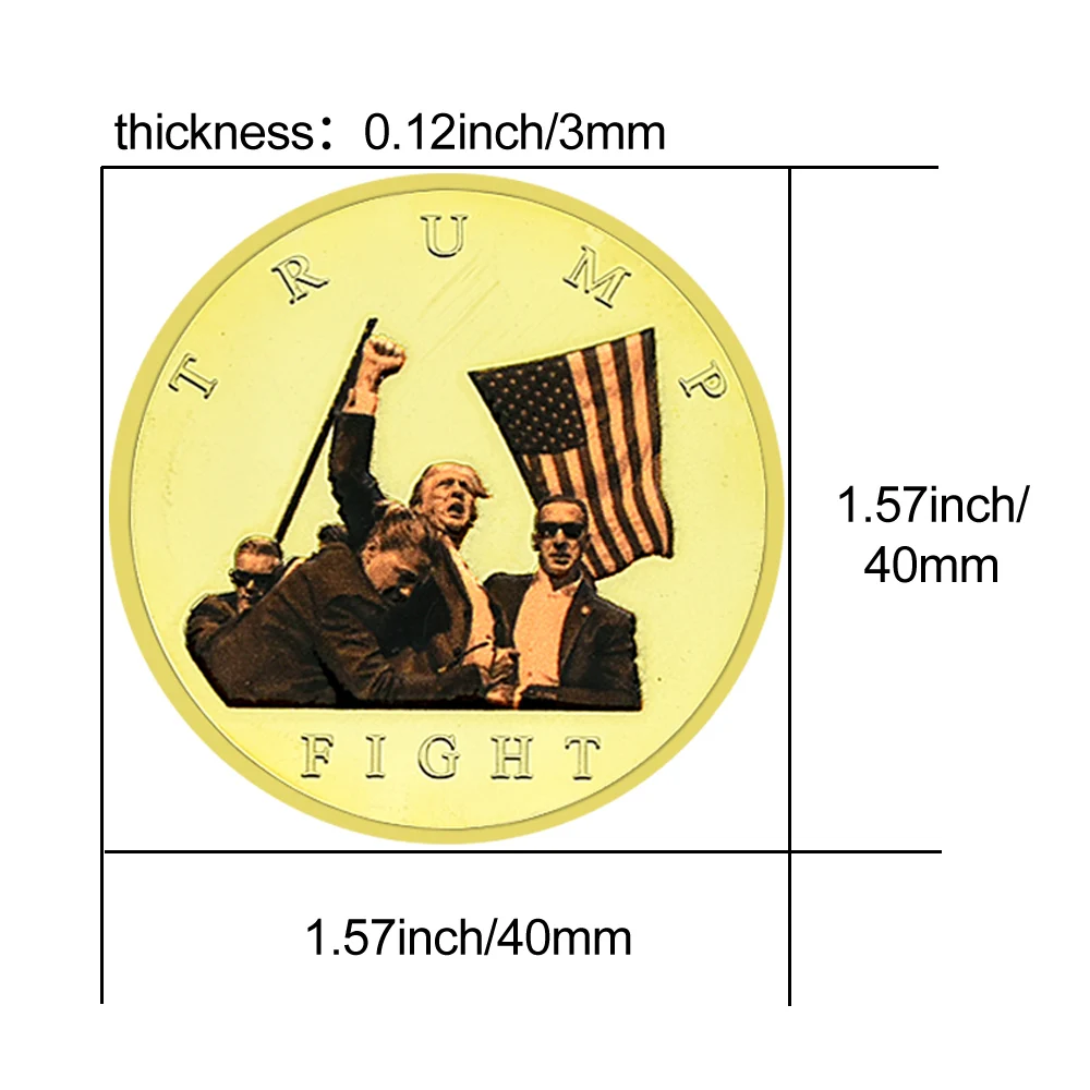 Позолоченная монета с изображением Дональда Трампа