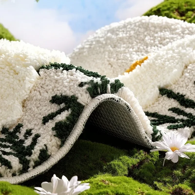 3D Флокированный ковер с цветами высококачественный пушистый мягкий коврик для