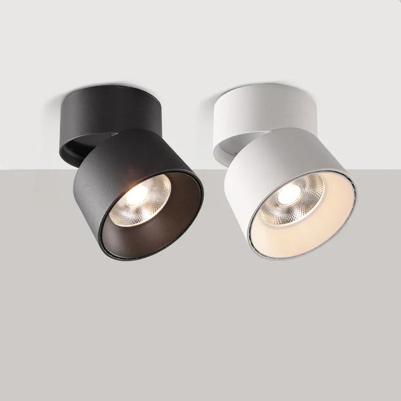

Dimmable COB LED Surface Mounted Ceiling Spotlight Anti-glare Rotating Downlight 220V /110V White Black Spot Ceil Lamps