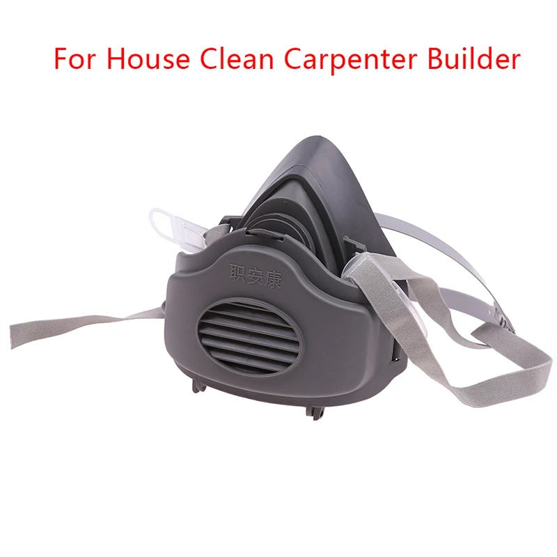 

Half Face Dust Mask Respirator Dust-Proof Work Safety Rubber Mask Cotton Filter For DIY House Clean Carpenter Builder Polishing