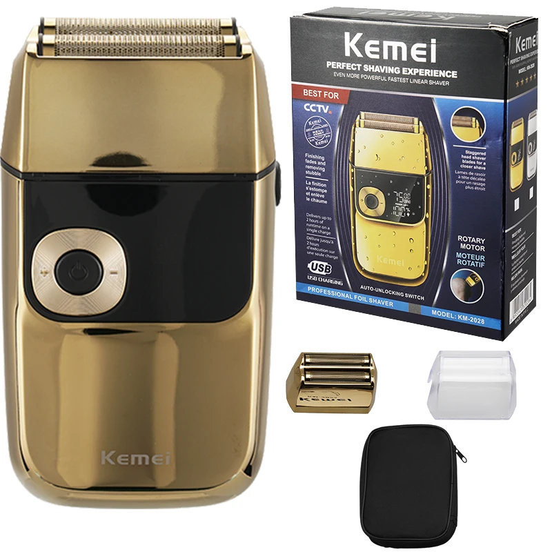 

Kemei Powerful Electric Shaver for Men IPX4 Waterproof Barber USB Rechargeable Electric Beard Razor Bald Head Shaving Machine