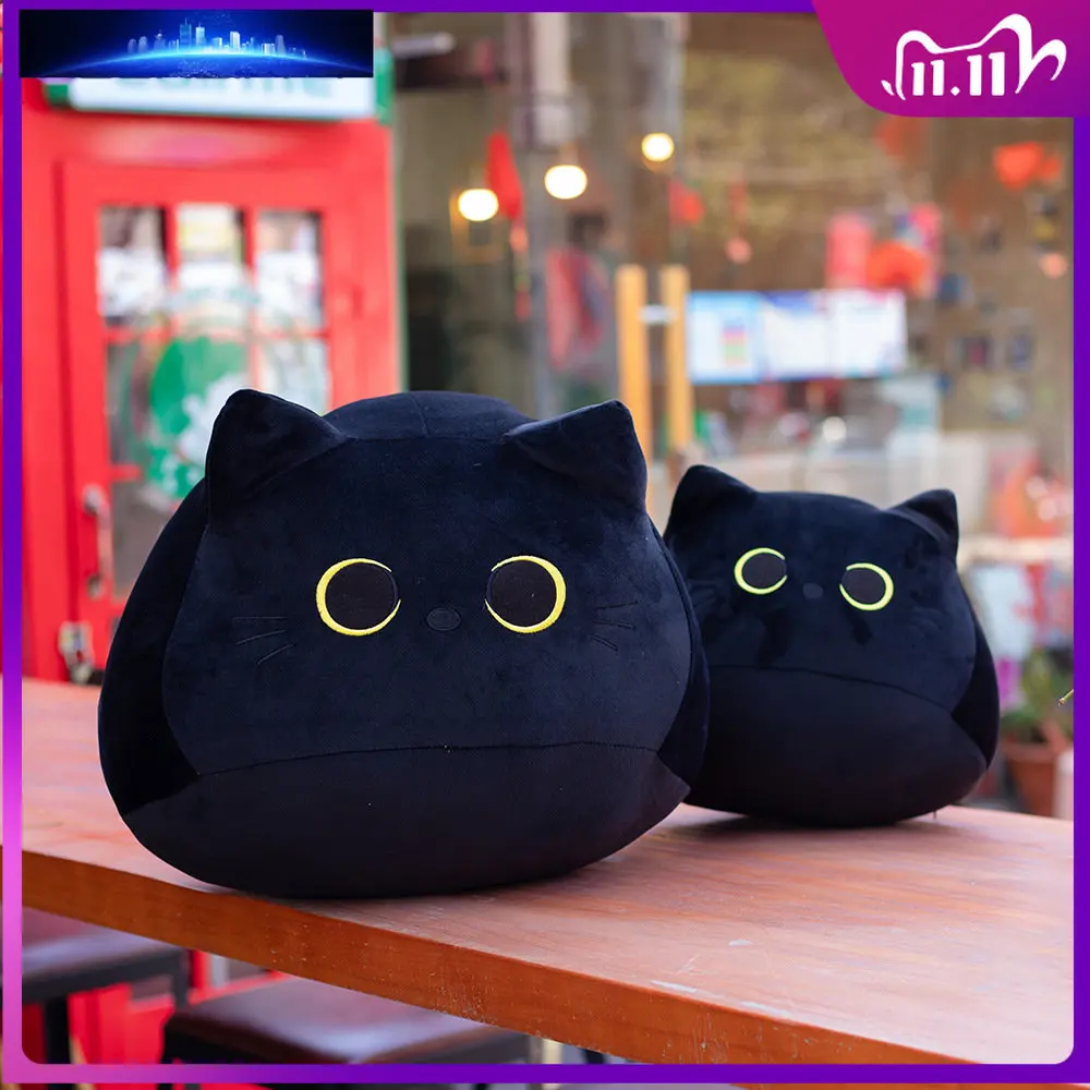 

30-55cm Lovely Cartoon Animal Stuffed Toys Cute Black Cat Shaped Soft Plush Pillows Doll Valentine Day Gifts Ornament Kawaii Toy