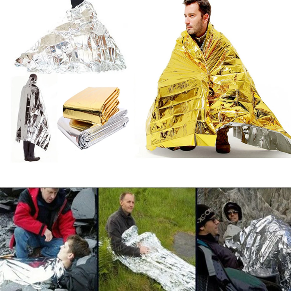 

Curtain Military Blanke Emergency Thermal Blanket Outdoor WaterProof Survival Rescue Blanket Foil Thermal Space First Aid Rescue