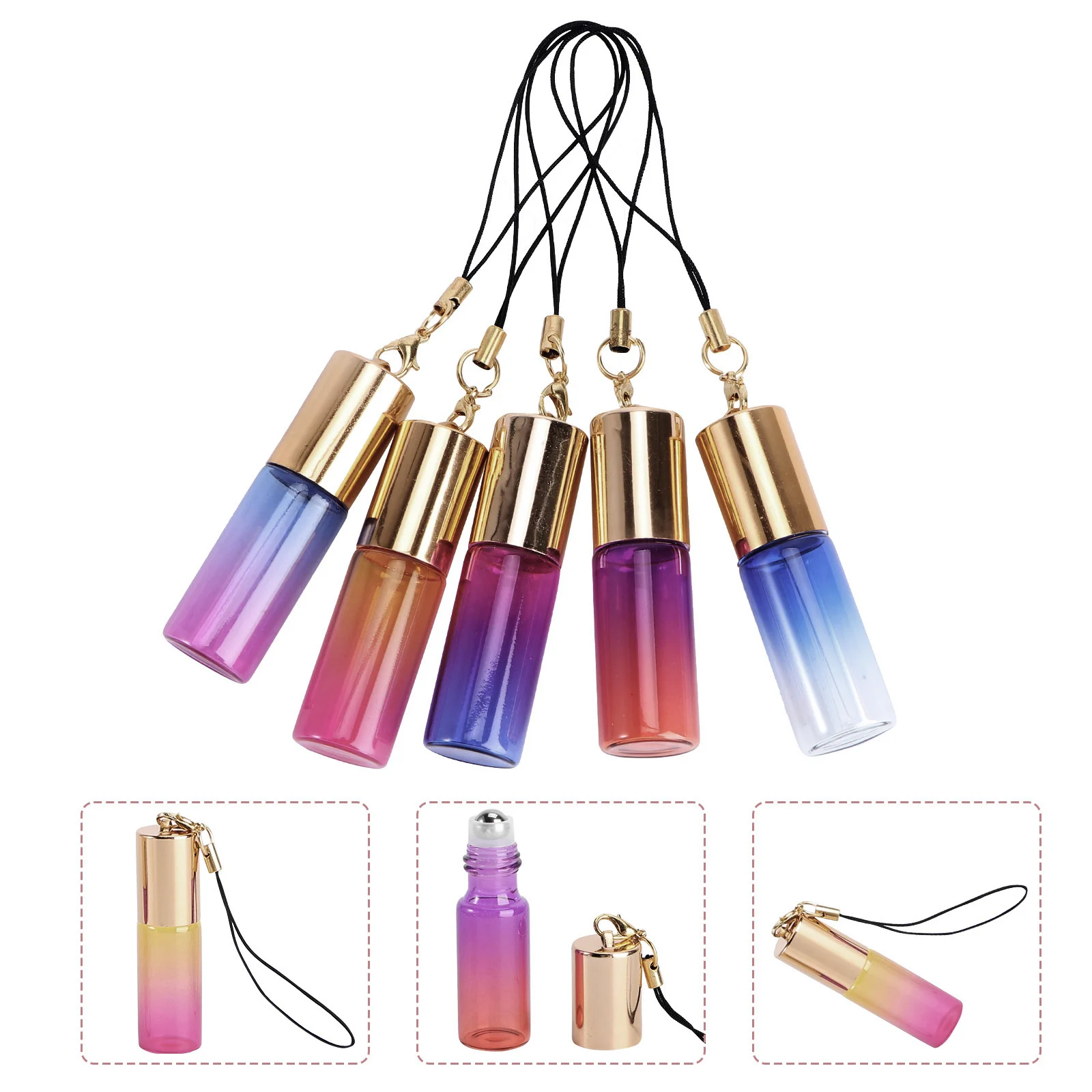 

29pcs Empty Rolling Bottle Gradient Color Roll On Bottles Roll On Bottles for Refillable Bottles