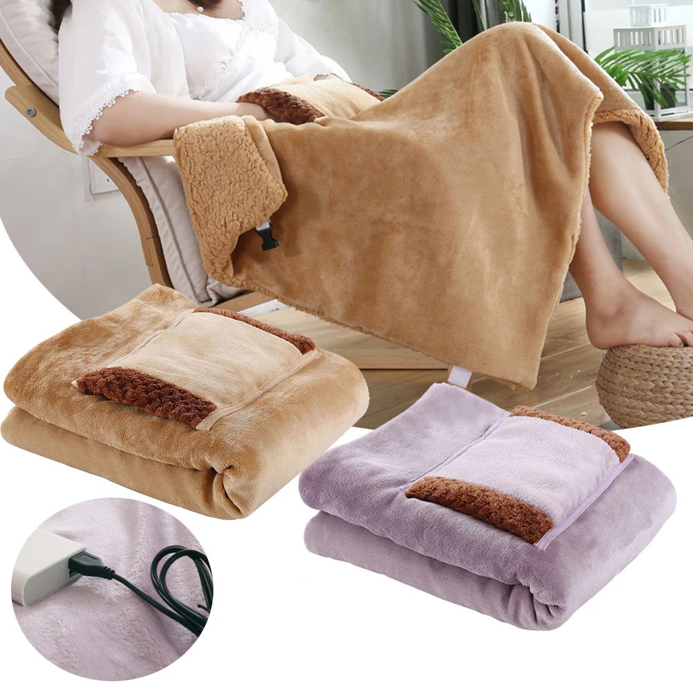 

USB Electric Blanket Hand Knee Feet Lap Legs Warmer Soft Heating Blanket Shawl Heater Carpet Winter Heated Blanket 80x60cm
