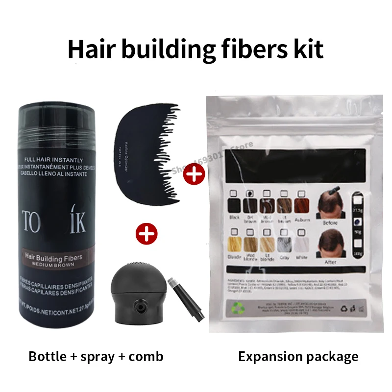 

127.5g Hair Building Fibers Set Hair Loss Product Spray Styling Color Powder Extension Thinning Thickening Hair Growt