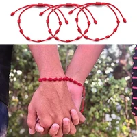 6pcs 7 knots red string bracelet for protection evil eye good luck amulet for success and prosperity friendship bracelet