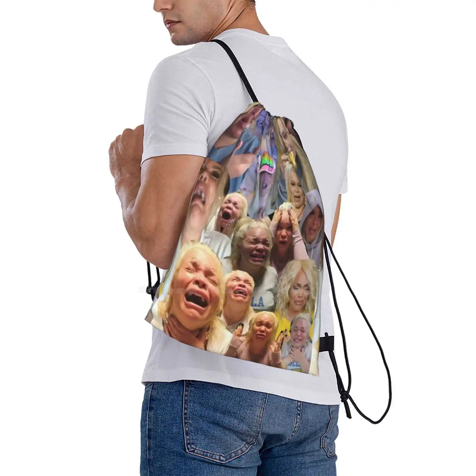 Trisha пастас плакать на ее кухонном полу коллаж горячая Распродажа школьный рюкзак