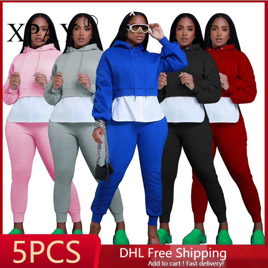 5 шт. оптовая продажа партия оптовых товаров толстовки и брюки комплекты для