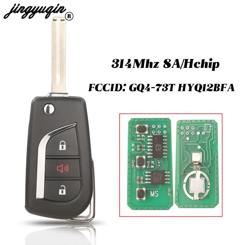 

Чип Для 3-кнопочного Дистанционного Ключа Jingyuqin 314 МГц 8A/H Для Toyota Vios Hilux RAV4 Yaris 2017-2021 FCCID: GQ4-73T HY...