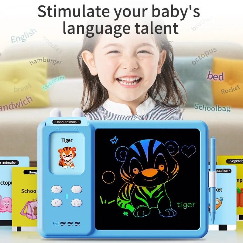 

New 224 Words Talking Flash Cards LCD Writing Tablet Board Pad Toy Preschool Montessori Speech Therapy Autism Toys For Kids Gift