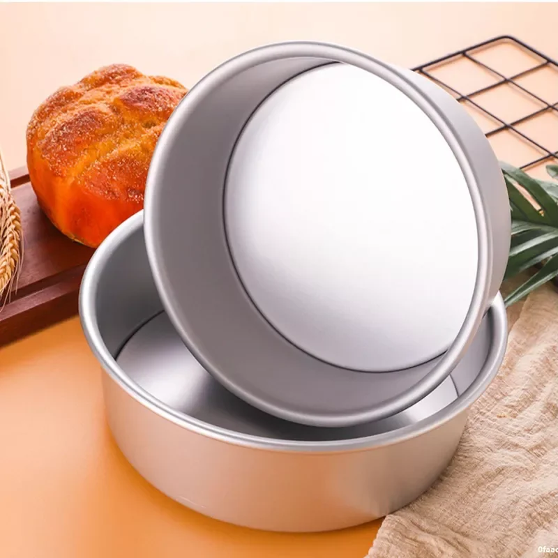 

Inch Round Cake Pan Set With Removable Bottom Aluminum Alloy Chiffon Cake Mold/Mould Set 3 Tier Round Cakes Tins Tools