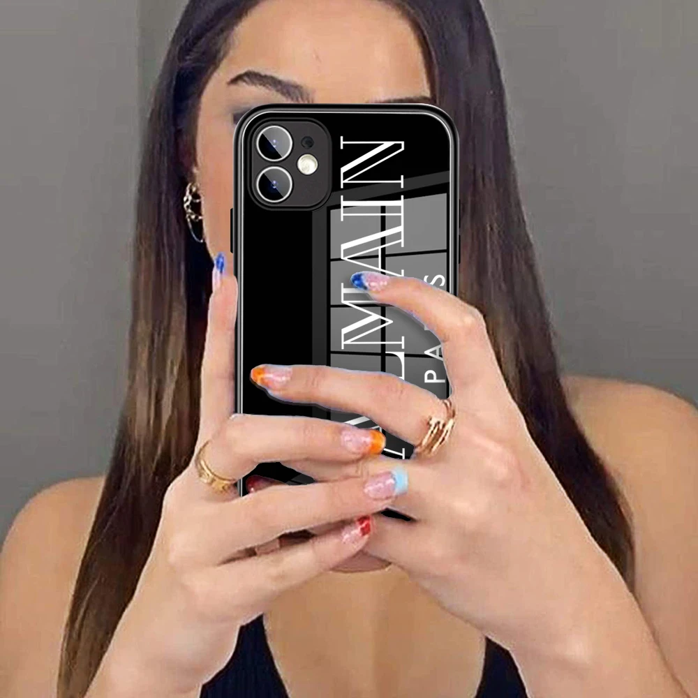 

French Fashion Tempered glass phone case For iPhone 13 12 mini 11 pro xs max X XR 6 7 8 Galaxy S 22 PLUS plus Ba-man Pie-rre