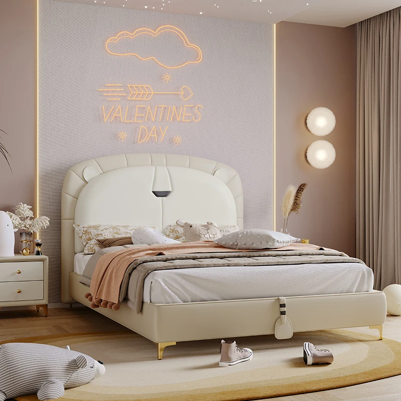 KIShandel Massivholz Cartoon Kinder betten Nette Mädchen Bett Gute) Luxus Hoch