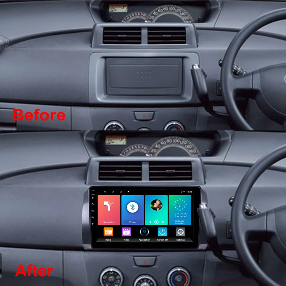 Автомобильный мультимедийный плеер 2 DIN 9 дюймов с GPS Навигатором для Toyota bB QNC20 Daihatsu